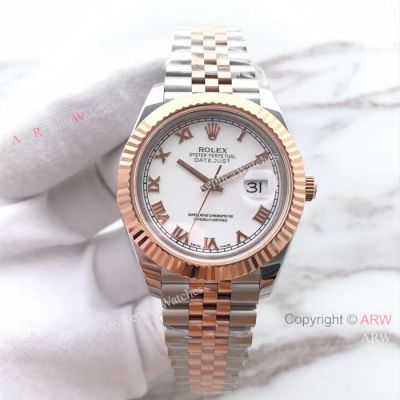 (EW) Replica Rolex Datejust II White Roman Dial 2-Tone Rose gold Watch ETA3255
